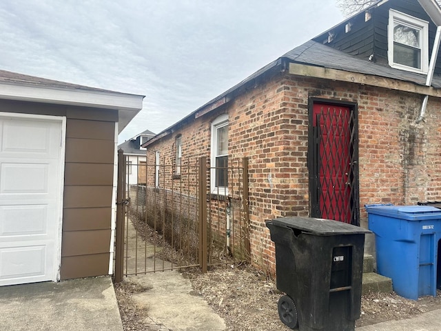 view of home's exterior with a garage