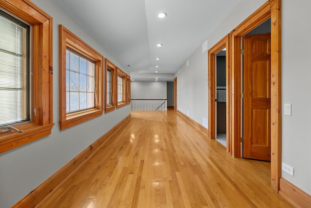 hallway featuring light hardwood / wood-style flooring