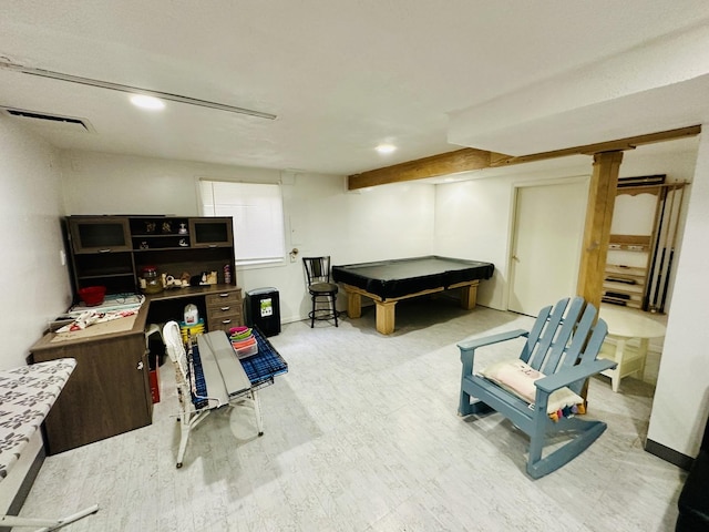 recreation room featuring pool table