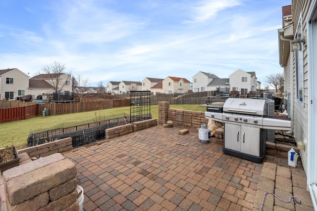 view of patio featuring area for grilling