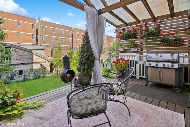 view of patio / terrace featuring a grill