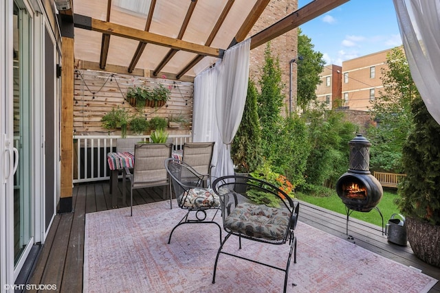 view of patio / terrace featuring a wooden deck