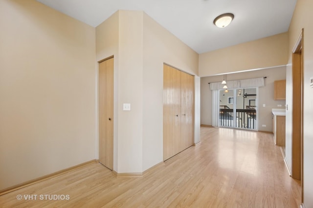 hallway featuring light hardwood / wood-style floors