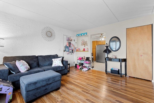 living room with hardwood / wood-style floors