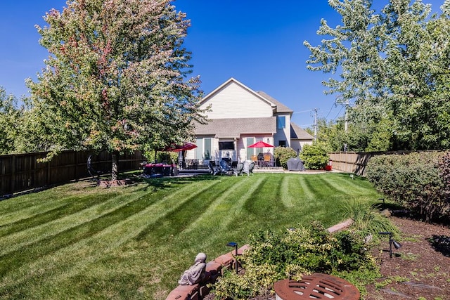 view of yard featuring a patio