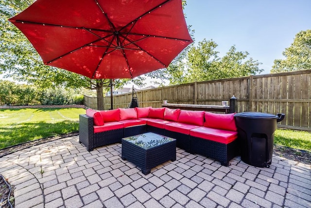 view of patio / terrace with outdoor lounge area