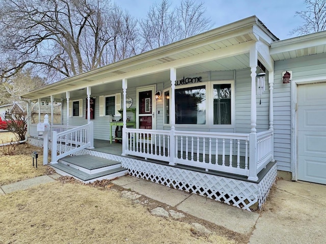 view of front of home with a porch