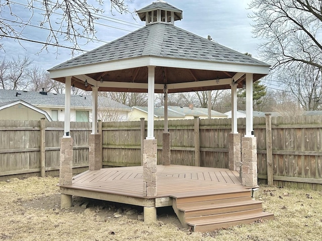 deck with a gazebo