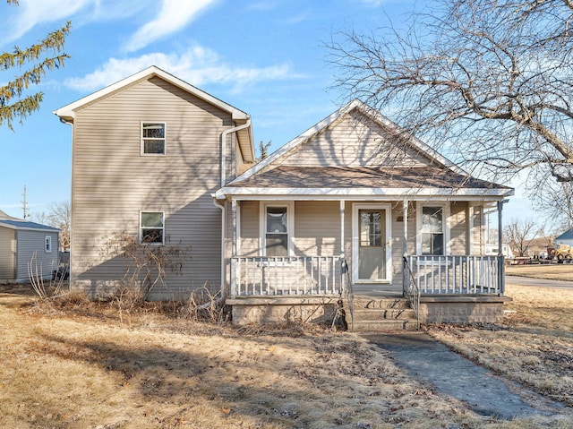 view of front of home with covered porch