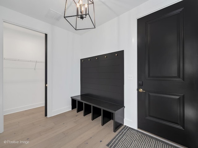 mudroom featuring light hardwood / wood-style floors