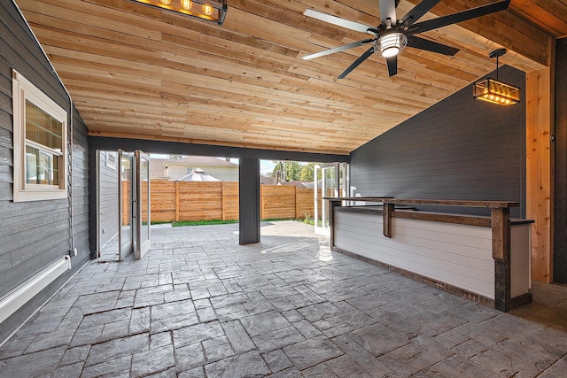 view of patio / terrace featuring ceiling fan