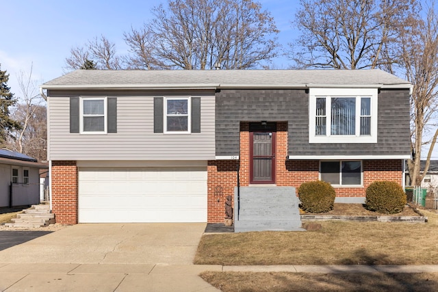 split foyer home with a garage