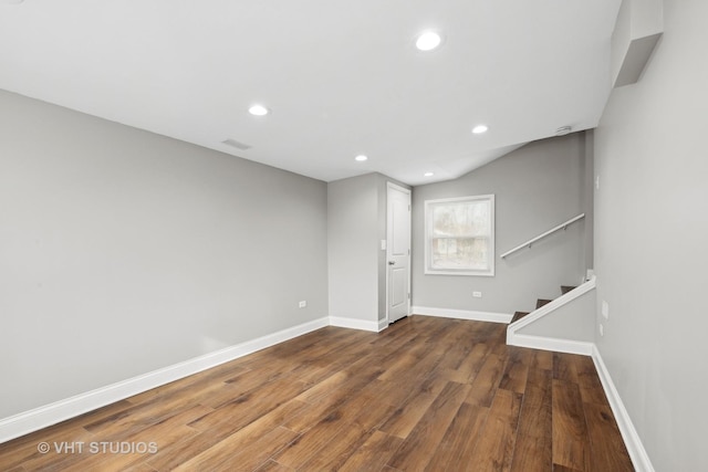 interior space featuring dark hardwood / wood-style floors