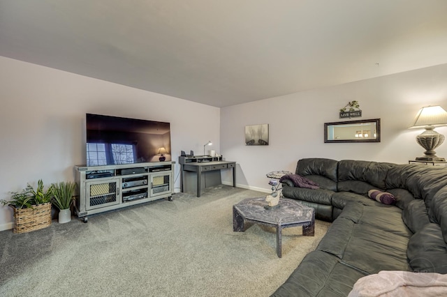 living room featuring carpet floors