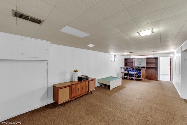 basement with carpet