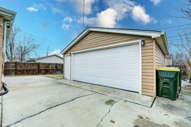 view of garage