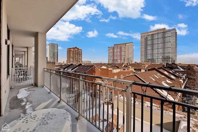 balcony featuring a view of city