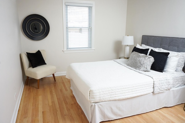 bedroom featuring light wood-type flooring