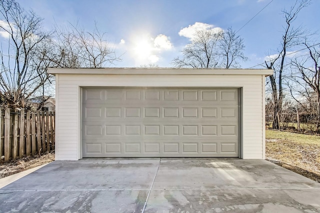 view of garage