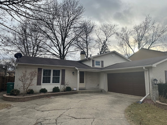 view of front of house with a garage