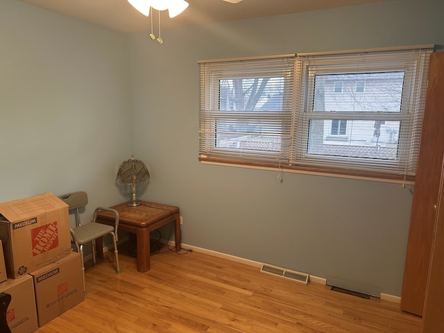 living area featuring light wood-type flooring