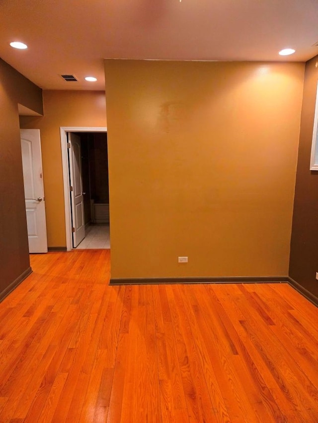 empty room featuring light wood-type flooring