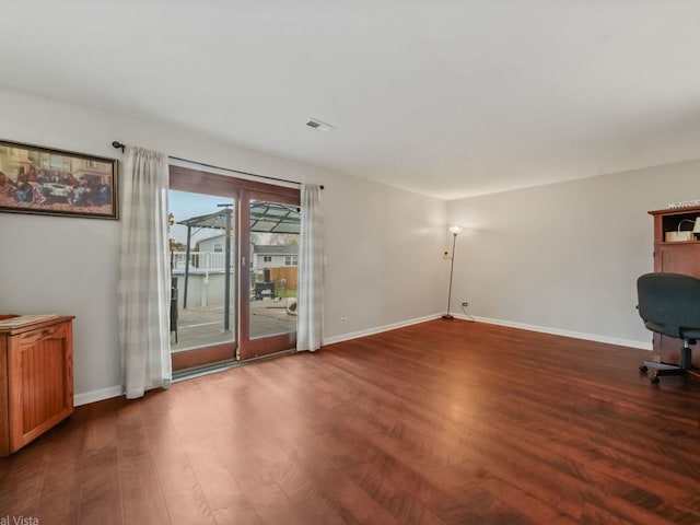 interior space featuring dark hardwood / wood-style flooring