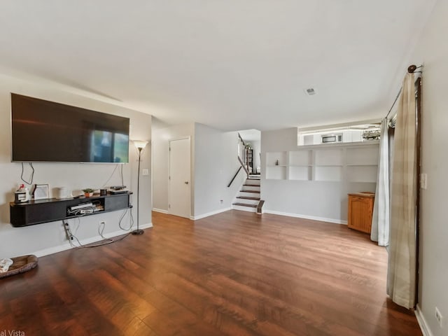 living room with wood-type flooring