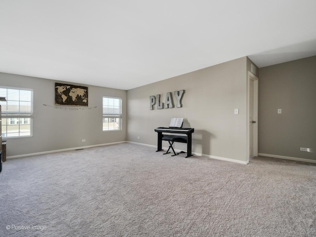 interior space featuring carpet floors