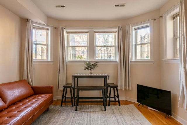 sitting room featuring wood-type flooring