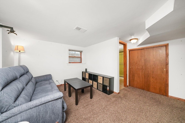 view of carpeted living room