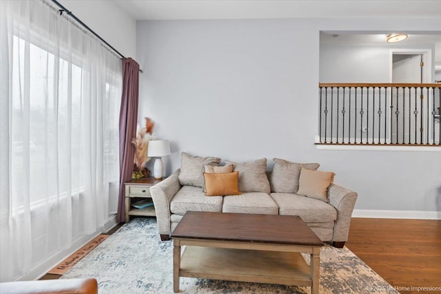 living room featuring hardwood / wood-style flooring