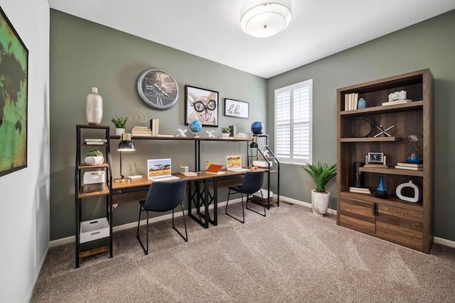 home office featuring carpet floors