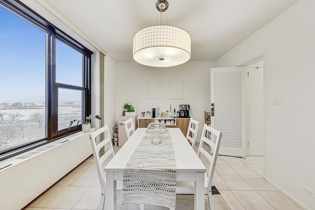 view of tiled dining area