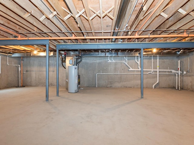 basement with gas water heater