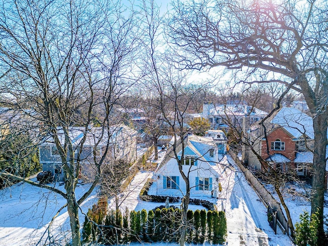 view of snowy aerial view