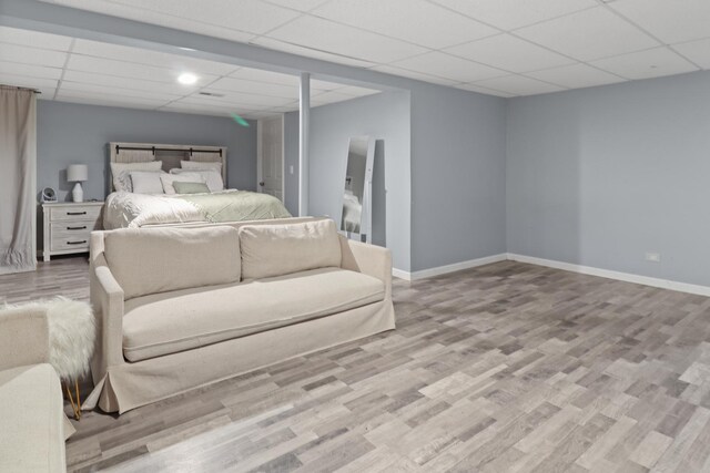 1711 Fallbrook Dr, Hampshire, IL 60140 - bedroom with a paneled ceiling, baseboards, and wood finished floors