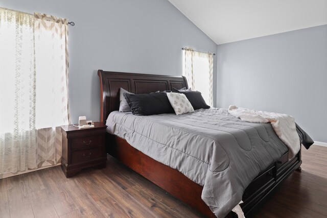 1711 Fallbrook Dr, Hampshire, IL 60140 - bedroom with vaulted ceiling and wood finished floors