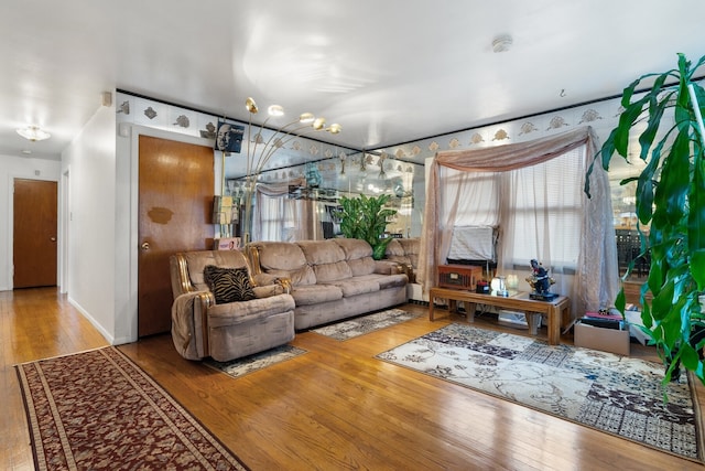 living room featuring hardwood / wood-style flooring