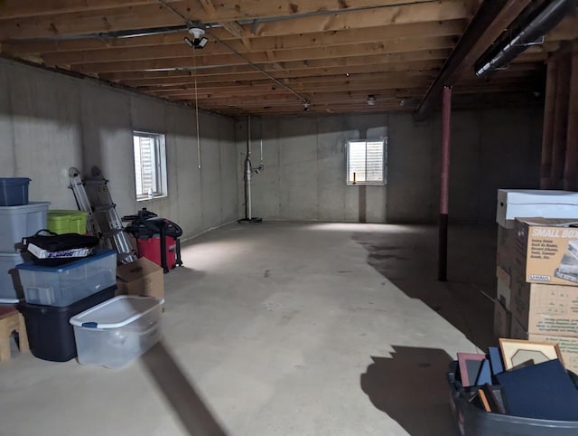 basement with a wealth of natural light