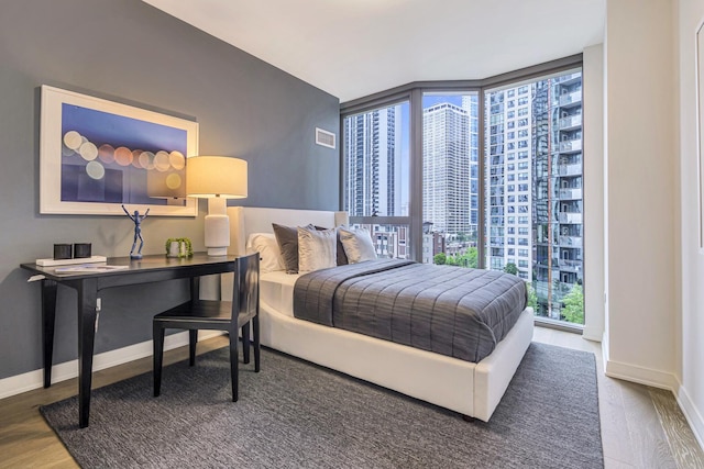 211 N Harbor Dr Unit 1909, Chicago, IL 60601 - bedroom featuring hardwood / wood-style floors and a wall of windows