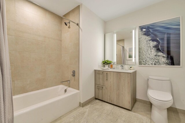 211 N Harbor Dr Unit 1909, Chicago, IL 60601 - full bathroom featuring tile patterned floors, toilet, vanity, and shower / bath combo