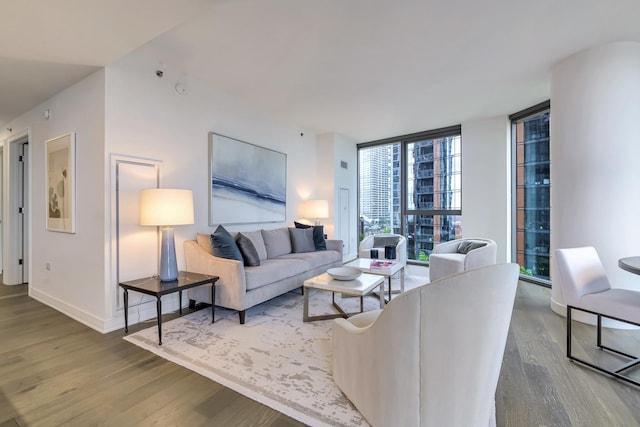 211 N Harbor Dr Unit 1909, Chicago, IL 60601 - living room with hardwood / wood-style flooring and floor to ceiling windows