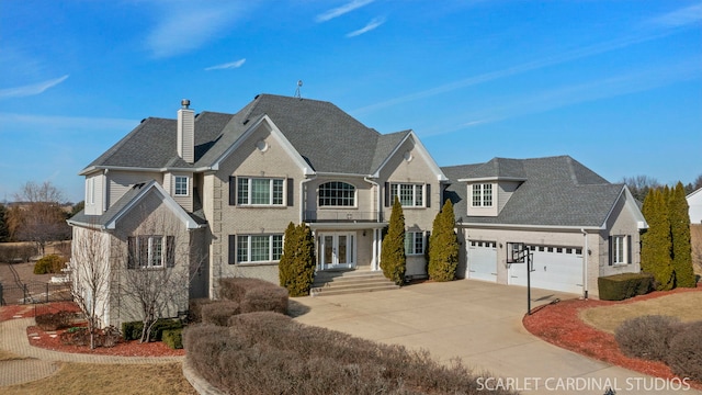 view of front of property featuring a garage