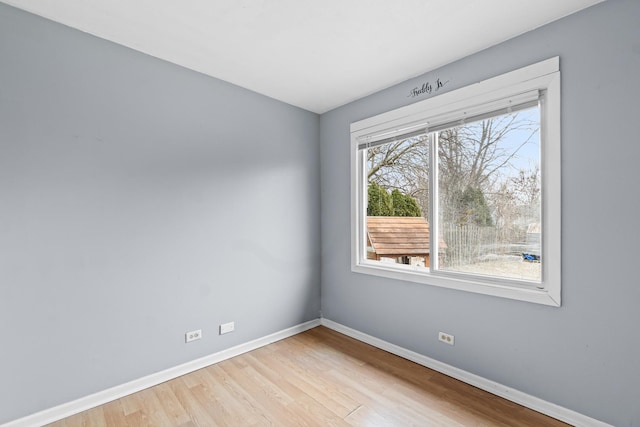 empty room featuring light wood-type flooring