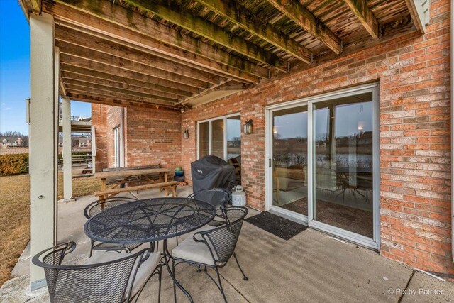 view of patio with grilling area