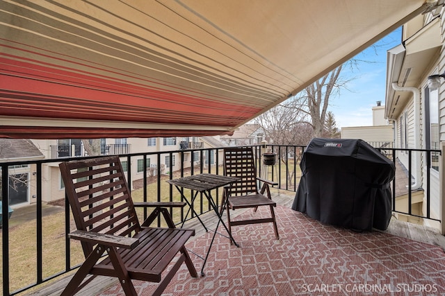 balcony with a grill