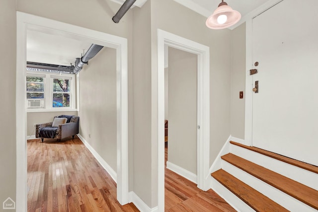 hall featuring light hardwood / wood-style floors