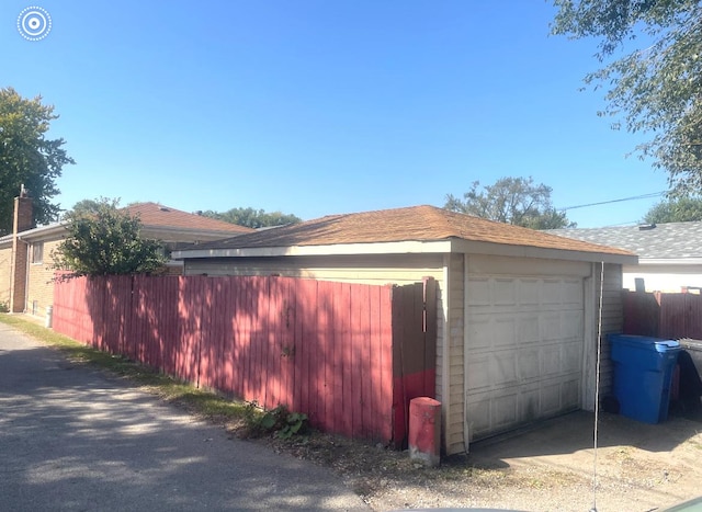 view of garage