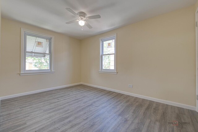 7345 S Washtenaw Ave, Chicago, IL 60629 - unfurnished room featuring light wood-type flooring, ceiling fan, and plenty of natural light